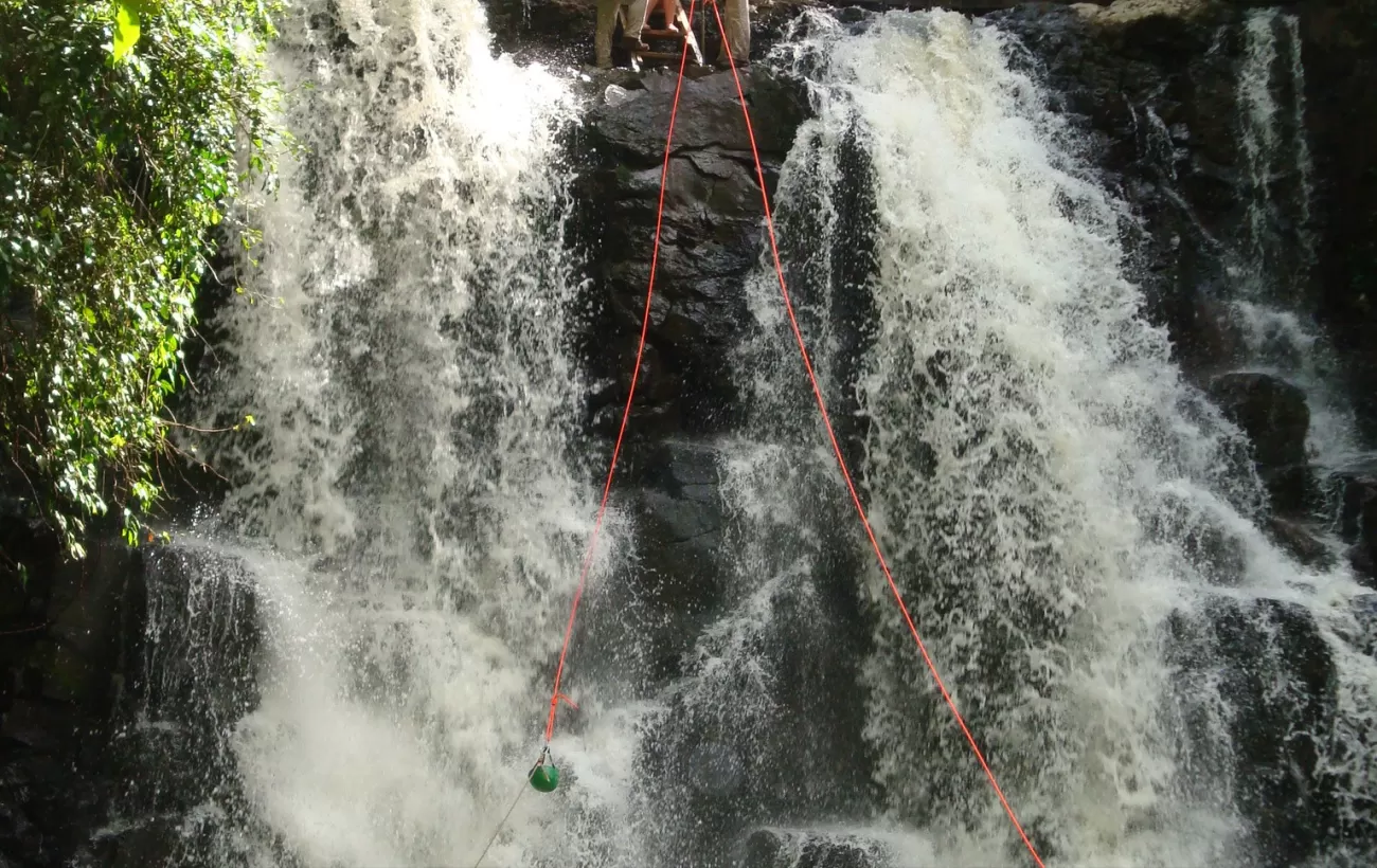 20 metres gushing waterfall