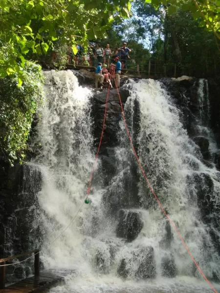 20 metres gushing waterfall