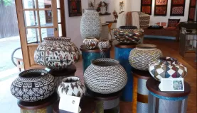 Beautiful hand woven baskets in a local store