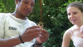 Justo, a honeymooner, and a crayfish