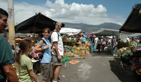 Exploring the local market in Quito, Ecuador