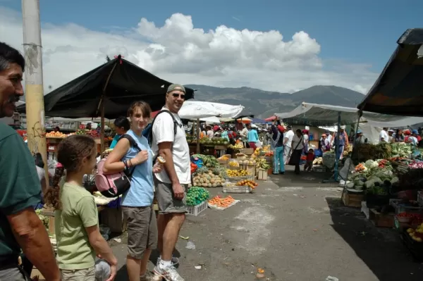 Exploring the local market in Quito, Ecuador