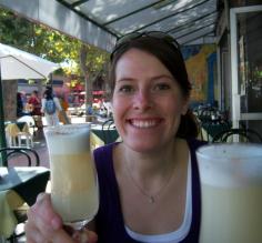 Enjoying our very first pisco sour!