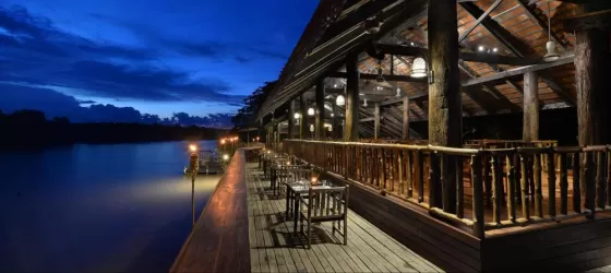 Borneo Eco Tours - Melapi Restaurant 2 at dusk