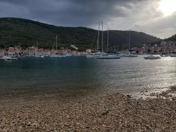 View from across the bay in Vis