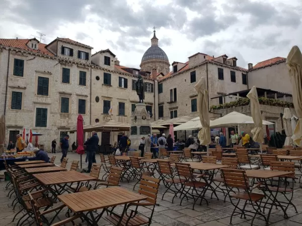 Square in Old Dubrovnik. So many eating options!
