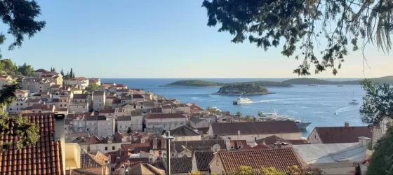 View from the half way up the hill to the fortress on Hvar Island