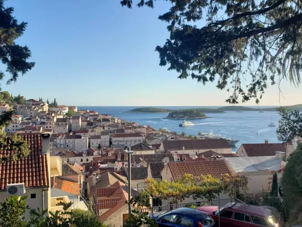 View from the half way up the hill to the fortress on Hvar Island