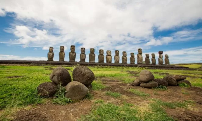 The iconic shot of the moai on Easter Island