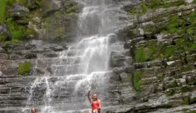 Gabs at the Morpho Waterfall