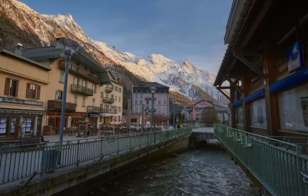 A landscape of Chamonix-Mont-Blanc town