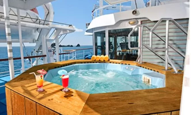 Soak in the on deck jacuzzi