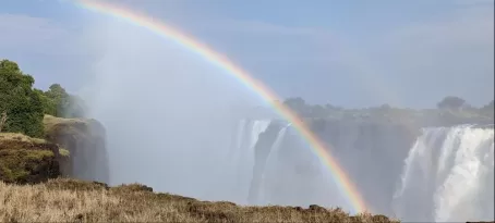 Victoria Falls with a Rainbow