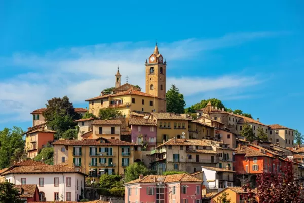 Old town of Monforte d'Alba Piedmont, Italy