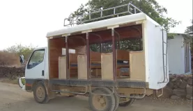 this was our mode of transportation on Floreana. came complete with air cushioned seats and air conditioning.