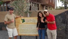 me and my daughter at the Isabela lodge along with our guide, Jimmy (awesome guy).