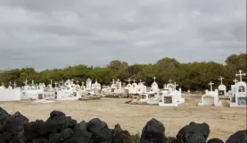 a cemetary on our way to the Wall of Tears on Isabela.