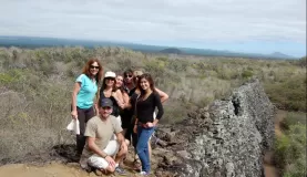 Group photo at the top of the Wall of Tears on Isabela Island