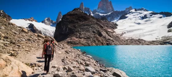 The snow-capped magnificence of the Fitz Roy Mount Range