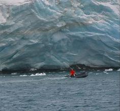 Ice grotto. Grinvich Island, Antarctica
