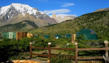 EcoCamp Single Domes and View of Torres del Paine
