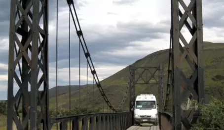 Van on Bridge to Torres del Paine