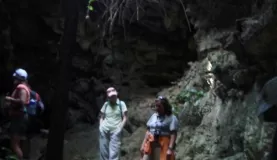 Explore a cave on Galapagos' Santa Cruz Island