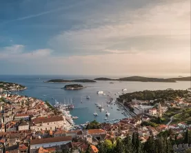 Aerial view of Hvar town