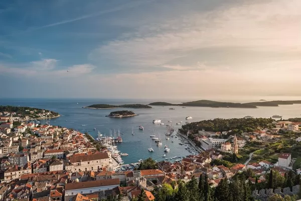 Aerial view of Hvar town