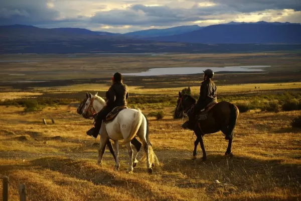 Horseback riding in the ranch