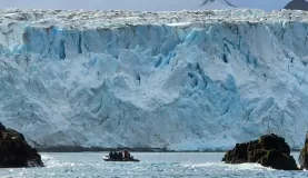 Cruising to see some Antarctic glaciers. They were so massive!