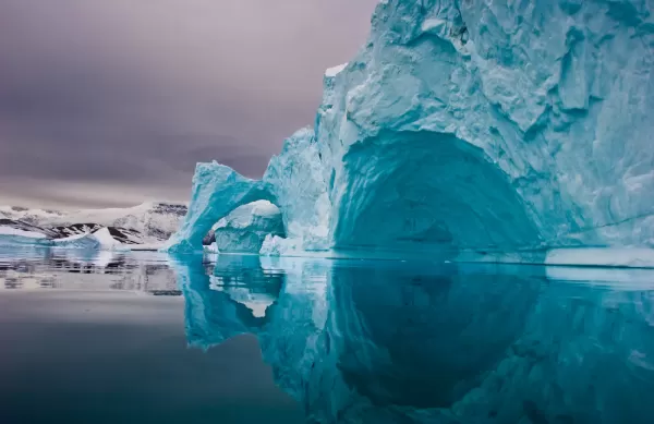 Giant icebergs along the coastline of East Greenland