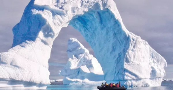 Immense glacier formations in Antarctica