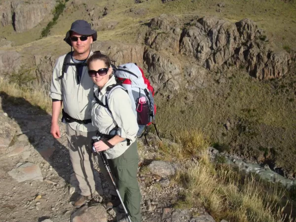 Couple on a trek to view Fitzroy