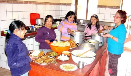 The Kitchen -- the girls join in to help prepare food for 40