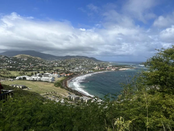 City of Basseterre and Frigate Bay from the Timothy Hill viewpoint in St. Kitts.