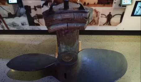 Propeller of the expedition ship Maud on a display in a museum in Oslo, Nowray.