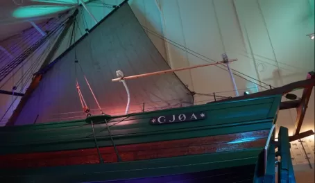 Gjoa expedition ship on display in a museum in Oslo, Norway.