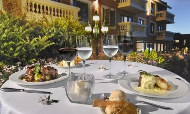 Enjoy an evening of fine dining on the patio 