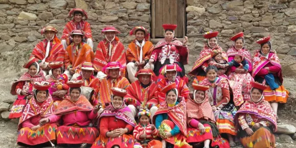 Traditional villagers in Huilloc, Peru