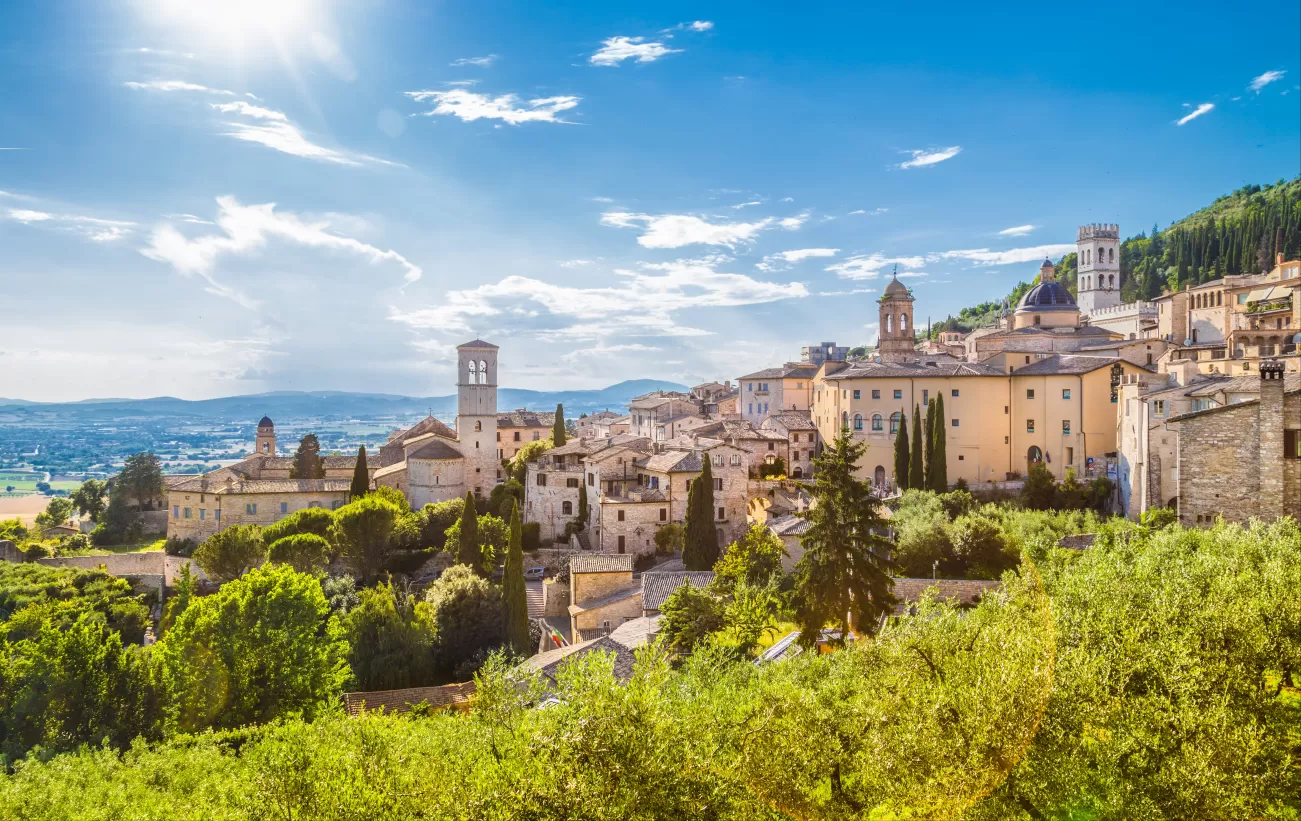 Panoramic view of the historic town of Assisi