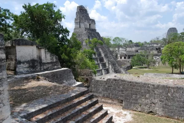 View of Temple I from North Acropolis-Tikal