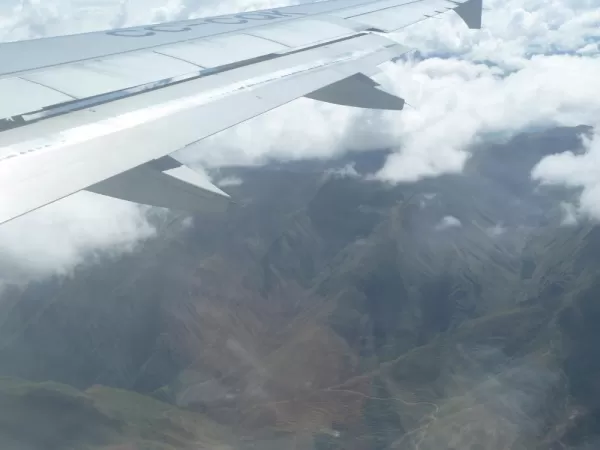 Flying into Peru