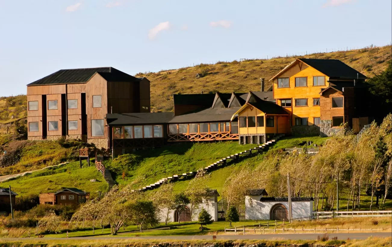 View of the Weskar Lodge in Puerto Natales