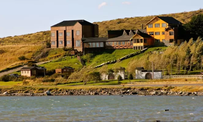 View of the Weskar Lodge in Puerto Natales
