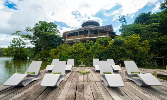 Relaxation deck at La Selva Ecolodge
