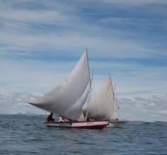 Sail boats on Lake Titicaca