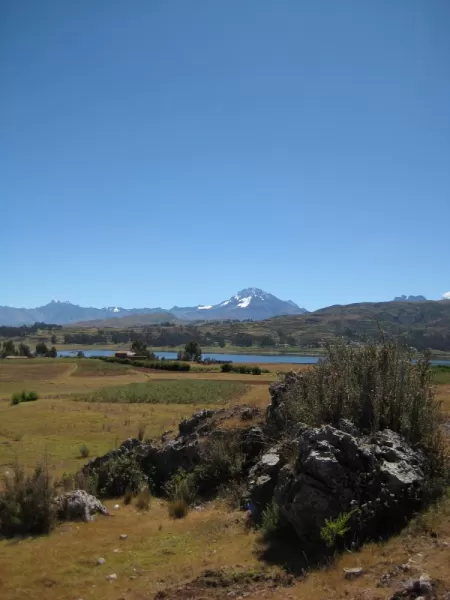 View from our bikes - Lake Piuray - Chinchero