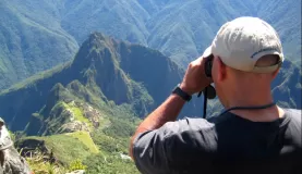 Bird's eye view of Machu Picchu with Juan 