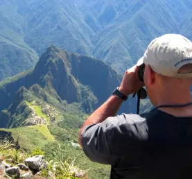 Bird's eye view of Machu Picchu with Juan 